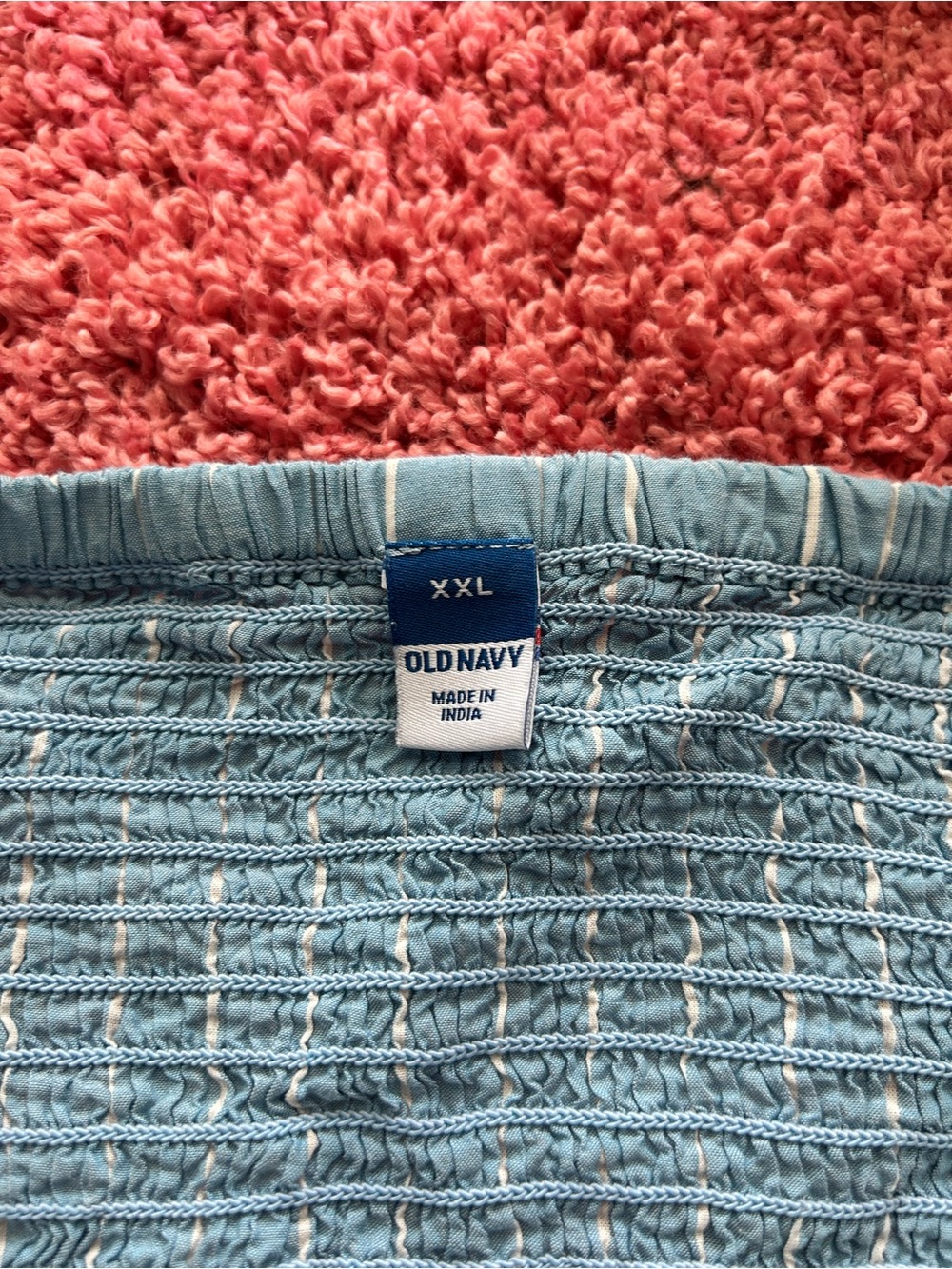 Old Navy Light Blue Striped Peplum Tunic Top - Picture 3 of 3